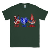 Sports Green Peace love America with gnome 4th of july Classic Tee - HowdyJamesFarm