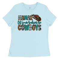 Baby Blue mama's let your babies be cowboys Ladies Tee - OliviaCreatesArt