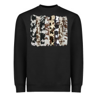 Black cowhide brushstroke Heavyweight Sweatshirt - AdoDesignShop