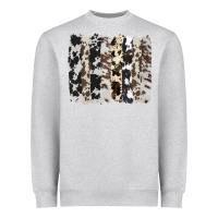 Heather Grey cowhide brushstroke Heavyweight Sweatshirt - AdoDesignShop