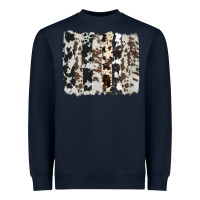 Navy cowhide brushstroke Heavyweight Sweatshirt - AdoDesignShop
