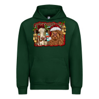 Forest Green christmas heifer and highland cow with serape background Urban Hoodie - RanaPortraitStore