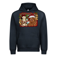 Navy christmas heifer and highland cow with serape background Urban Hoodie - RanaPortraitStore