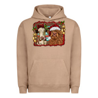 Pigment Burro christmas heifer and highland cow with serape background Urban Hoodie - RanaPortraitStore