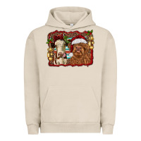 Pigment French Oak christmas heifer and highland cow with serape background Urban Hoodie - RanaPortraitStore