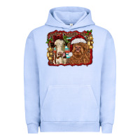 Pigment Grape Ice christmas heifer and highland cow with serape background Urban Hoodie - RanaPortraitStore