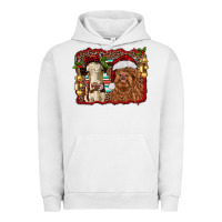 Pigment Lunar Rock christmas heifer and highland cow with serape background Urban Hoodie - RanaPortraitStore