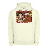 Pigment Pistachio christmas heifer and highland cow with serape background Urban Hoodie - RanaPortraitStore