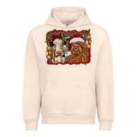 Sandshell christmas heifer and highland cow with serape background Urban Hoodie - RanaPortraitStore