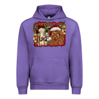 Tulip christmas heifer and highland cow with serape background Urban Hoodie - RanaPortraitStore