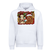 White christmas heifer and highland cow with serape background Urban Hoodie - RanaPortraitStore