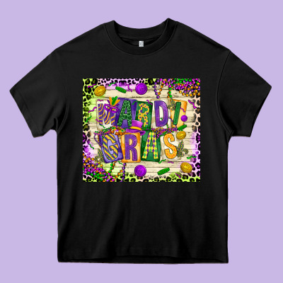 Mardi Gras Heavy Core Tee Designed By Cowgirlartshop
