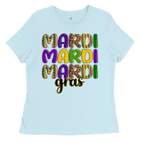 Baby Blue mardi mardi mardi gras Ladies Tee - OliviaCreatesArt