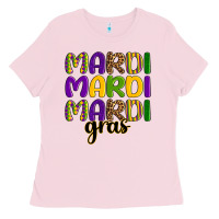 Bubblegum Pink mardi mardi mardi gras Ladies Tee - OliviaCreatesArt