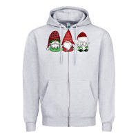 Heather Grey christmas gnomes Zipper Hoodie - AdoDesignShop