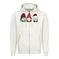 Oatmeal Heather christmas gnomes Zipper Hoodie - AdoDesignShop