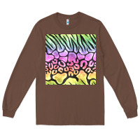 Chestnut neon rainbow safari seamless pattern Long Sleeve Tee - BundleAndBundleShop
