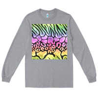 Heather Grey neon rainbow safari seamless pattern Long Sleeve Tee - BundleAndBundleShop