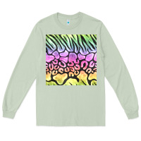Matcha neon rainbow safari seamless pattern Long Sleeve Tee - BundleAndBundleShop