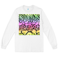 White neon rainbow safari seamless pattern Long Sleeve Tee - BundleAndBundleShop