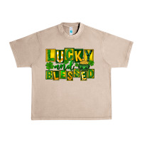 French Oak Lucky and blessed St. Patricks Day Urban Heavy Tee - FaDigitalArtStudio