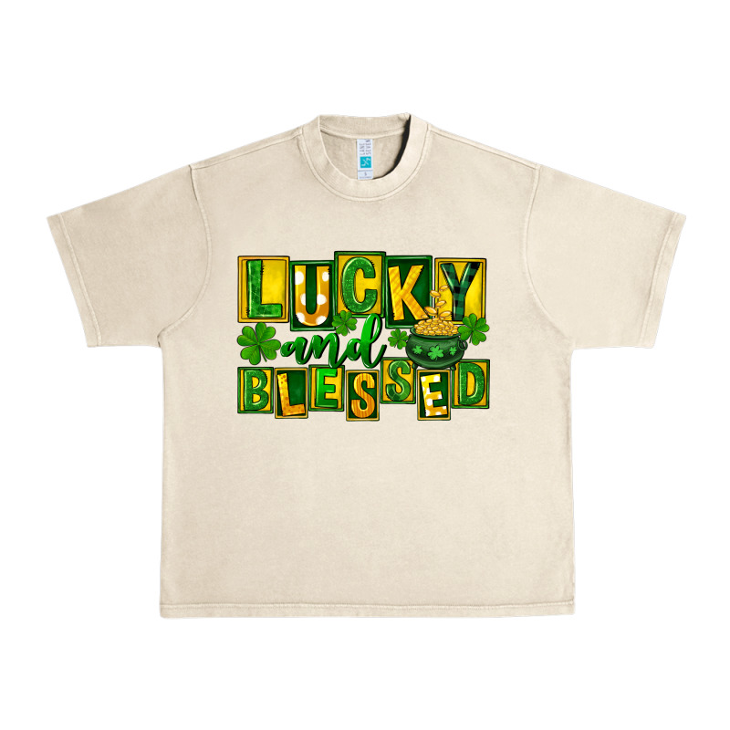 Lucky And Blessed St. Patricks Day Urban Heavy Tee by FaDigitalArtStudio | Teevron