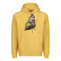 Antique Gold Flying Common Buckeye Butterfly Premium Hoodie - LillyAllenDesigns
