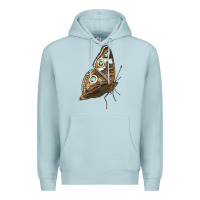 Blue Mist Flying Common Buckeye Butterfly Premium Hoodie - LillyAllenDesigns