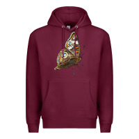 Burgundy Flying Common Buckeye Butterfly Premium Hoodie - LillyAllenDesigns