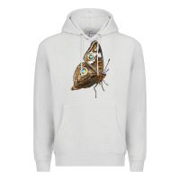 Dove Grey Flying Common Buckeye Butterfly Premium Hoodie - LillyAllenDesigns