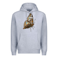 Heather Grey Flying Common Buckeye Butterfly Premium Hoodie - LillyAllenDesigns