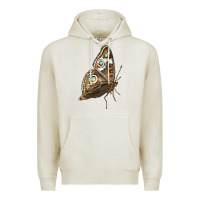 Oatmeal Heather Flying Common Buckeye Butterfly Premium Hoodie - LillyAllenDesigns