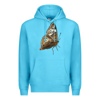 Ocean Blue Flying Common Buckeye Butterfly Premium Hoodie - LillyAllenDesigns