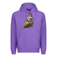 Purple Flying Common Buckeye Butterfly Premium Hoodie - LillyAllenDesigns