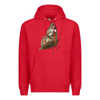 Red Flying Common Buckeye Butterfly Premium Hoodie - LillyAllenDesigns