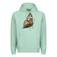 Seafoam Flying Common Buckeye Butterfly Premium Hoodie - LillyAllenDesigns