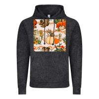 Vintage Black fall heifer seamless pattern Vintage Hoodie - BundleAndBundleShop