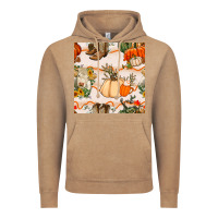 Vintage Coffee fall heifer seamless pattern Vintage Hoodie - BundleAndBundleShop