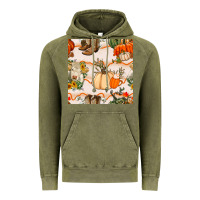 Vintage Olive fall heifer seamless pattern Vintage Hoodie - BundleAndBundleShop