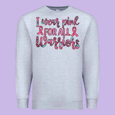 I Wear Pink For All Warriors Premium Sweatshirt Designed By Jahusdesignshop