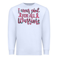 White i wear pink for all warriors Premium Sweatshirt - JahusDesignShop