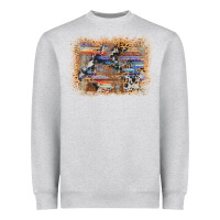 Heather Grey aztec leopard cowhide wood western background Heavyweight Sweatshirt - AdoDesignShop