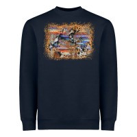 Navy aztec leopard cowhide wood western background Heavyweight Sweatshirt - AdoDesignShop