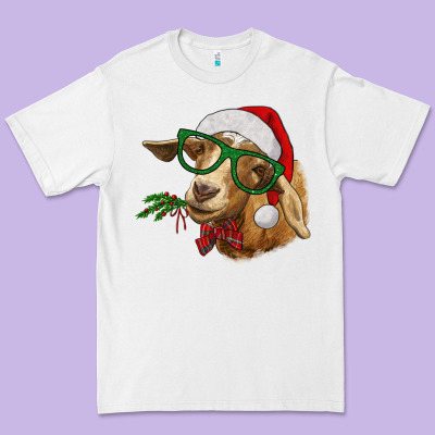 Christmas Goat Premium Tee Designed By Ranaportraitstore