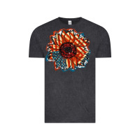 Vintage Black American Flag sunflower 4th of july Vintage Tee - FaDigitalArtStudio
