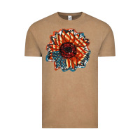 Vintage Coffee American Flag sunflower 4th of july Vintage Tee - FaDigitalArtStudio