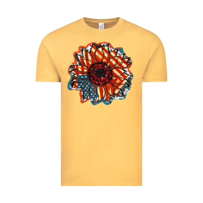 American Flag Sunflower 4th Of July Vintage Tee by FaDigitalArtStudio | Teevron