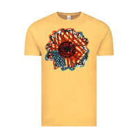 Vintage Mustard American Flag sunflower 4th of july Vintage Tee - FaDigitalArtStudio