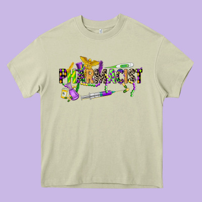 Mardi Gras Pharmacist Heavy Core Tee Designed By Cowgirlartshop