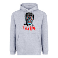 Heather Grey they live Heavyweight Hoodie - DesigneFamous